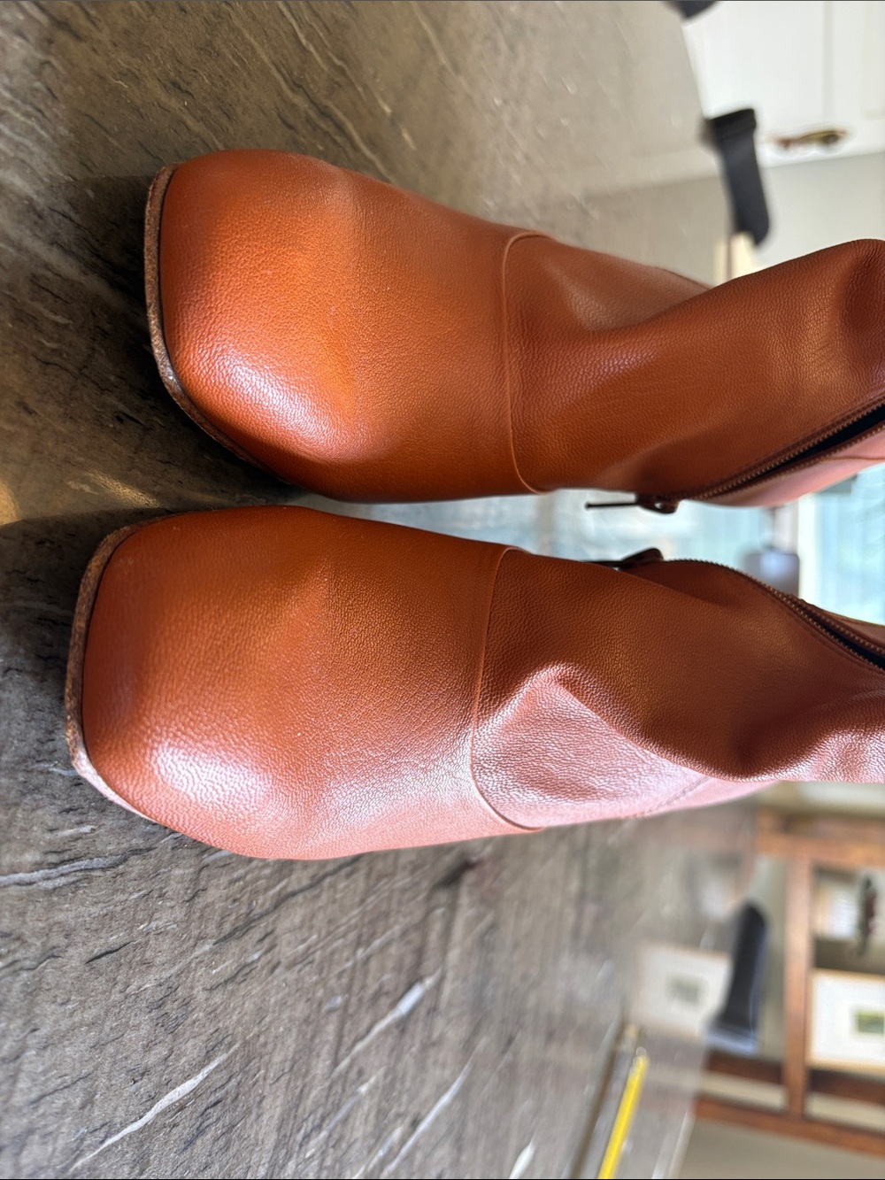 Rachel Comey Women's Brown Mid-Calf Block Heel Leather Boots - Picture 4 of 5